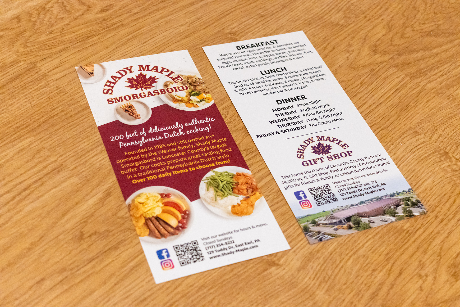 Restaurant Rack Card Design